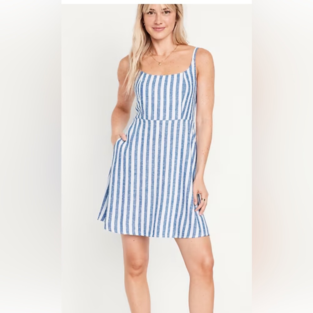 Old Navy Blue and White Halter Sundress